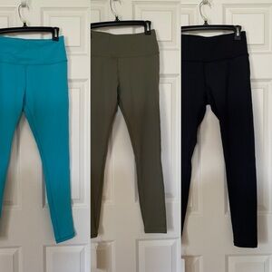 QUEENIEKE (3) Stylish Women's Leggings - Blue, Olive, and Black